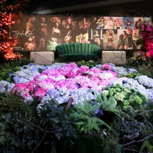 Floral display & stage at the Spring Home & Garden Show