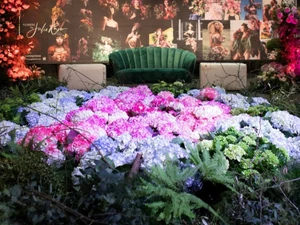 Floral display & stage at the Spring Home & Garden Show