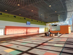 A photo of Hall E looking at the lobby.