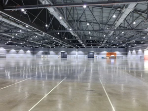A photo of Hall E looking at the west wall